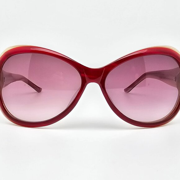 *SOLD* Judith Leiber JL1045B 06 Red Rhinestone Frame Red Gradient Len Sunglasses - Picture 2 of 15